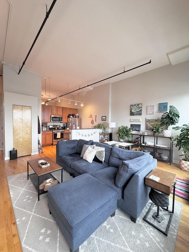 1224 W Van Buren St Unit 506, Chicago, IL 60607 - living area featuring rail lighting and light wood finished floors