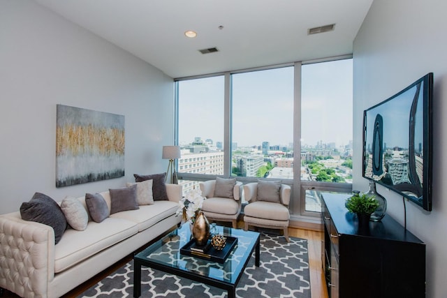 500 W Superior St Unit 1004, Chicago, IL 60654 - living area with wood finished floors and expansive windows