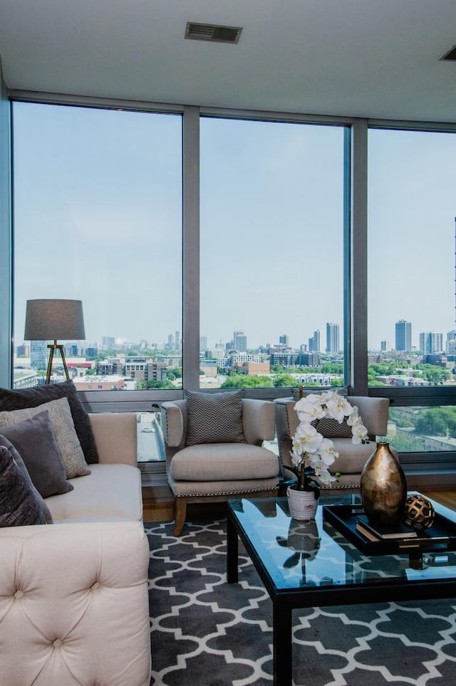 500 W Superior St Unit 1004, Chicago, IL 60654 - living room with a view of skyline and floor to ceiling windows