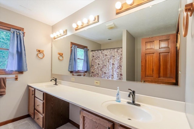 201 N Broadway St, Hudson, IL 61748 - bathroom with double vanity and plenty of natural light