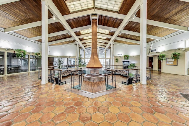 3925 Triumvera Dr Unit 14D, Glenview, IL 60025 - community lobby with wooden ceiling