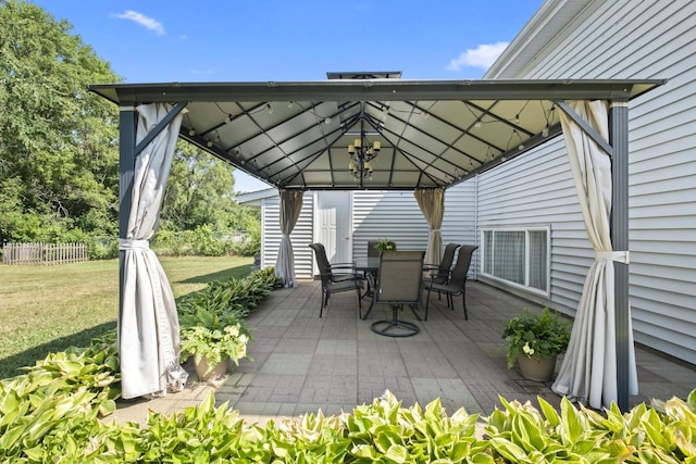 22514 Plum Creek Dr, Sauk Village, IL 60411 - view of patio featuring a gazebo and outdoor dining space