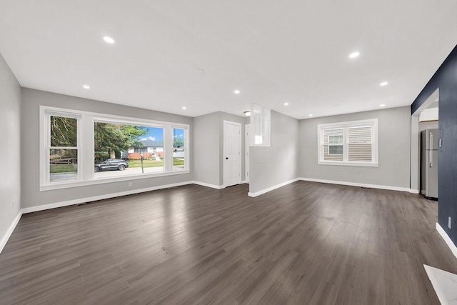 17841 Lorenz Ave, Lansing, IL 60438 - unfurnished living room featuring dark wood finished floors and recessed lighting