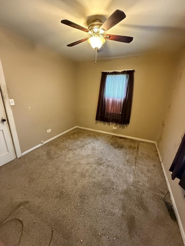 526 Grandview Dr, Round Lake Park, IL 60073 - carpeted empty room with ceiling fan and baseboards