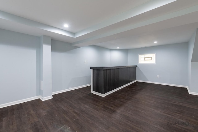9340 S Elizabeth St, Chicago, IL 60620 - basement with a dry bar, dark wood finished floors, and recessed lighting