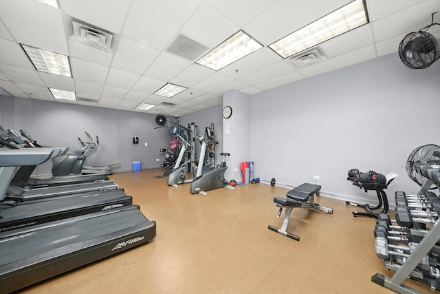 41 E 8th St Unit 1404, Chicago, IL 60605 - workout area with a drop ceiling and baseboards