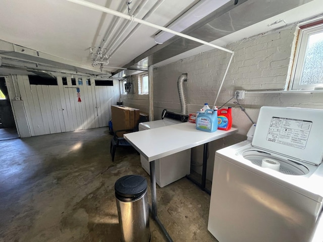 9003 Bronx Ave, Skokie, IL 60077 - basement with concrete block wall and separate washer and dryer