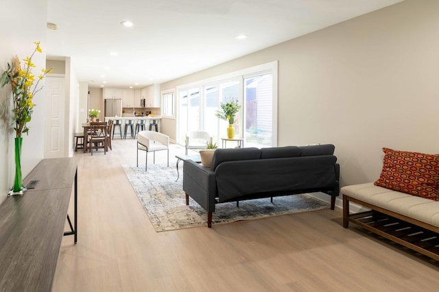 129 Highbury Dr, Elgin, IL 60120 - living area featuring light wood finished floors and recessed lighting