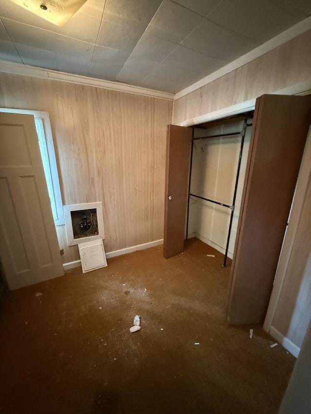 24576 W Norelius Ave, Round Lake, IL 60073 - unfurnished bedroom with wood walls and ornamental molding