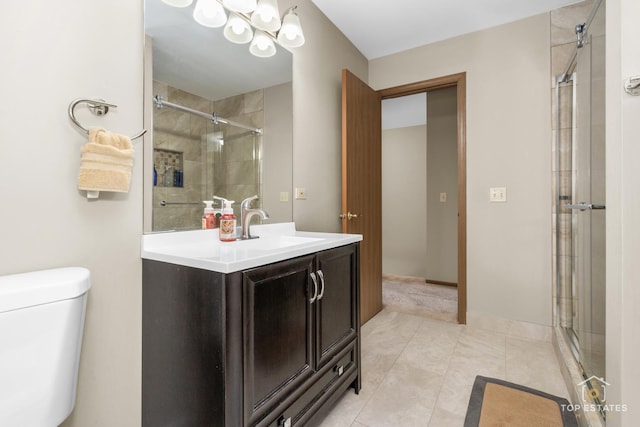 951 Viewpoint Dr, Lake In The Hills, IL 60156 - full bath with vanity, tiled shower, and tile patterned floors