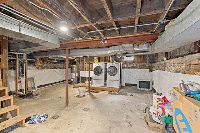 3457 W Hamilton Rd, Monee, IL 60449 - unfinished basement with independent washer and dryer and water heater