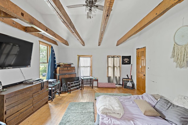 3457 W Hamilton Rd, Monee, IL 60449 - bedroom featuring beamed ceiling and hardwood / wood-style floors