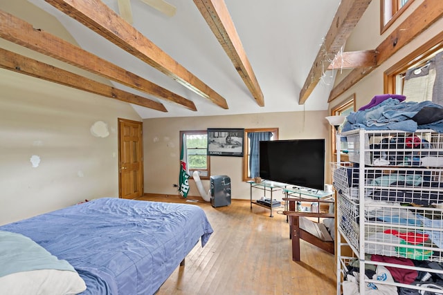 3457 W Hamilton Rd, Monee, IL 60449 - bedroom with beamed ceiling and wood-type flooring