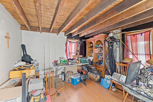 3457 W Hamilton Rd, Monee, IL 60449 - basement with hardwood / wood-style flooring, healthy amount of natural light, and wood ceiling