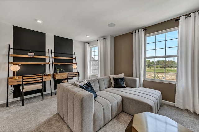 3194 Peyton Cir, Aurora, IL 60503 - carpeted living area featuring recessed lighting