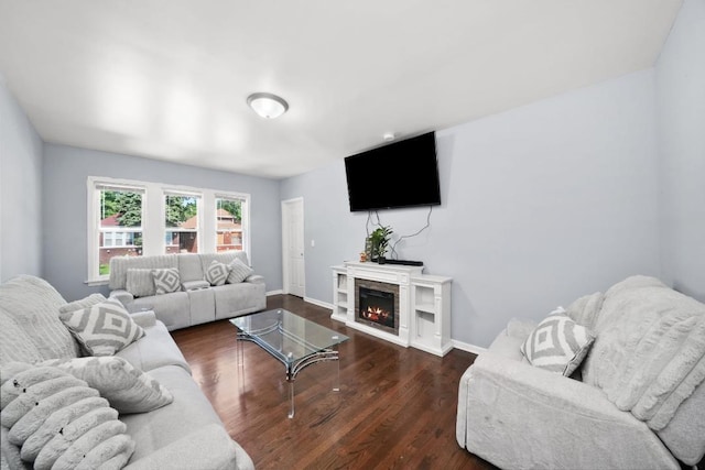 5217 S Green St, Chicago, IL 60609 - living area featuring wood finished floors and a warm lit fireplace