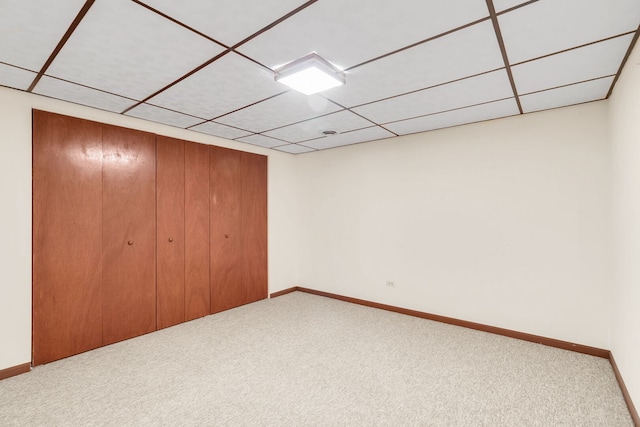 11016 Eaton Ct, Westchester, IL 60154 - unfurnished bedroom with carpet flooring, a paneled ceiling, and a closet
