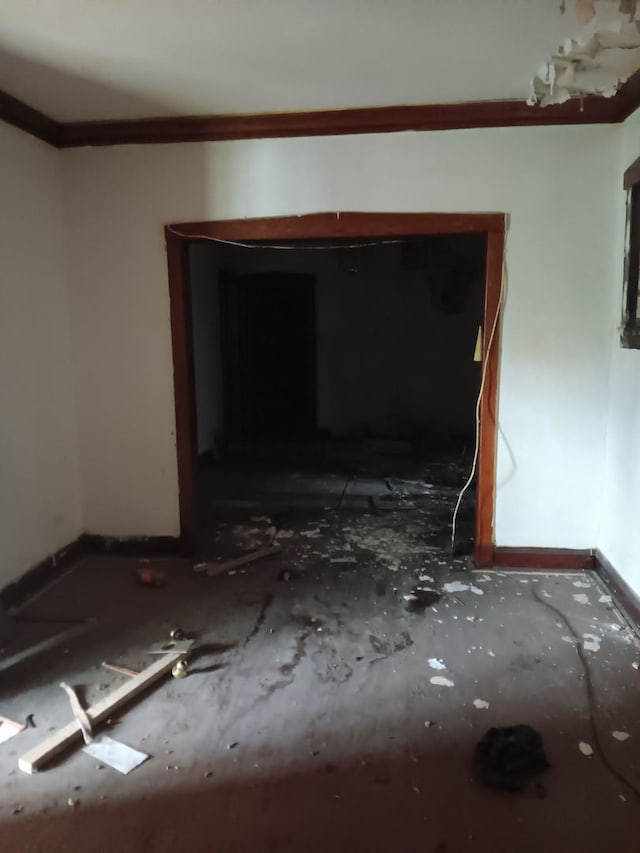 7339 S Peoria St, Chicago, IL 60621 - unfurnished room featuring baseboards and ornamental molding