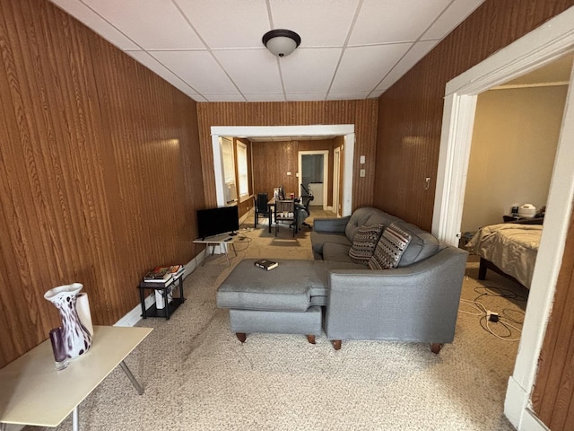 269 E 23rd St, Chicago Heights, IL 60411 - living area featuring wooden walls and a paneled ceiling