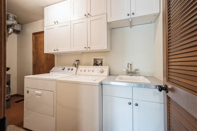 872 Asbury Ln, Schaumburg, IL 60193 - laundry room featuring cabinet space and separate washer and dryer