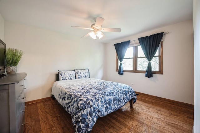 872 Asbury Ln, Schaumburg, IL 60193 - bedroom featuring dark wood-style floors and a ceiling fan