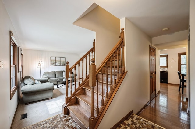 872 Asbury Ln, Schaumburg, IL 60193 - stairs featuring wood finished floors and baseboards