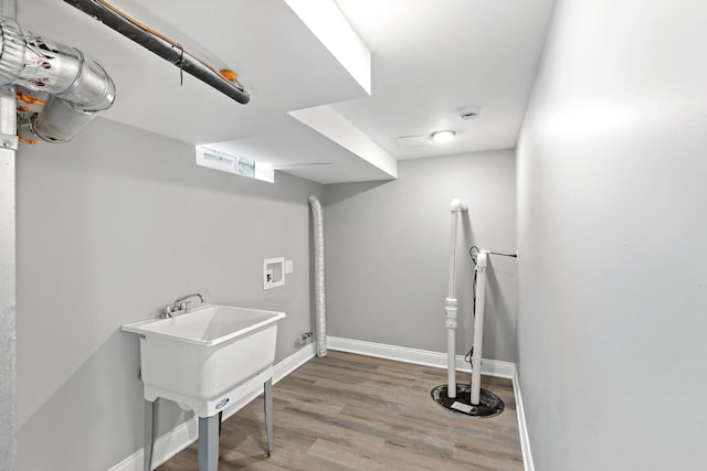 293 Hickory St, Chicago Heights, IL 60411 - laundry area with washer hookup and wood finished floors
