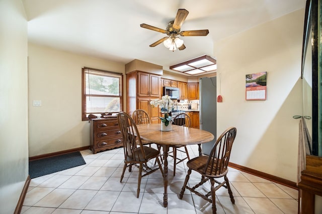 267 N Idlewild Ave, Mundelein, IL 60060 - dining space with light tile patterned floors and ceiling fan