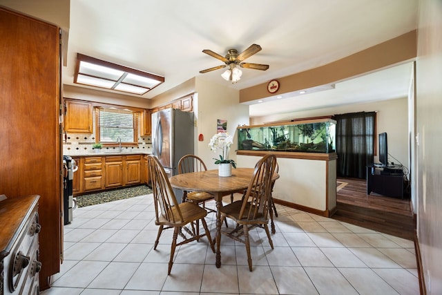 267 N Idlewild Ave, Mundelein, IL 60060 - dining room with light tile patterned floors and a ceiling fan
