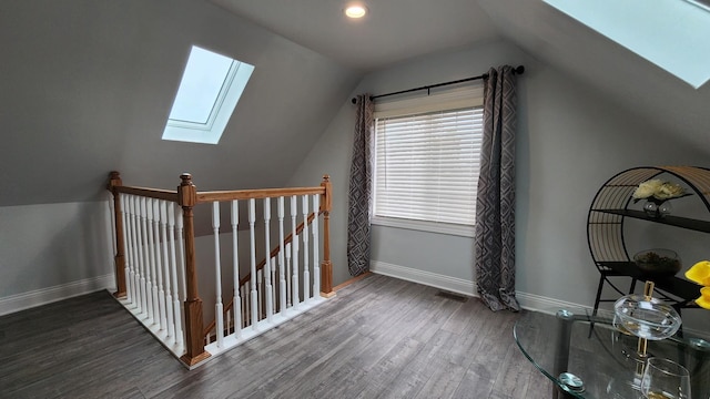 3039 S Kolin Ave, Chicago, IL 60623 - bonus room featuring a skylight, wood finished floors, and vaulted ceiling
