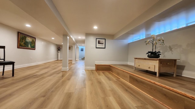 3039 S Kolin Ave, Chicago, IL 60623 - finished below grade area with light wood-style flooring and recessed lighting