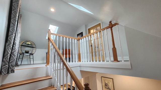 3039 S Kolin Ave, Chicago, IL 60623 - stairway with a skylight and lofted ceiling