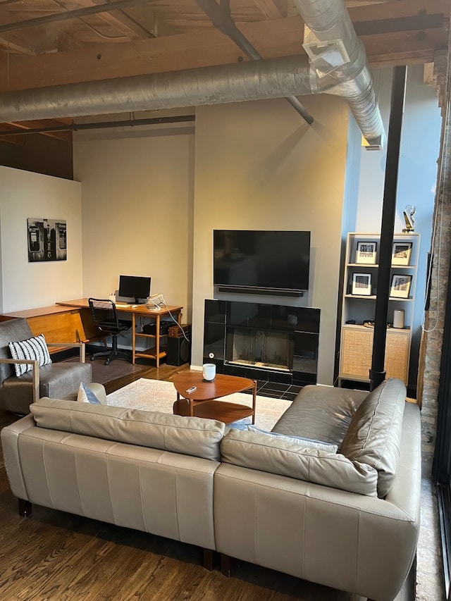 2210 W Wabansia Ave Unit 302, Chicago, IL 60647 - living area featuring wood finished floors and an office area