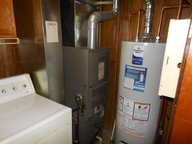 15409 S Union Pl, Plainfield, IL 60544 - utilities with washer / dryer, gas water heater, and heating unit