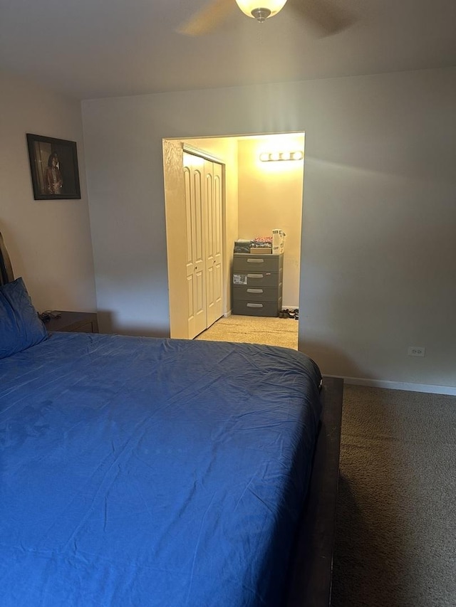 562 Willow Rd, Matteson, IL 60443 - bedroom with carpet floors, ceiling fan, and a closet