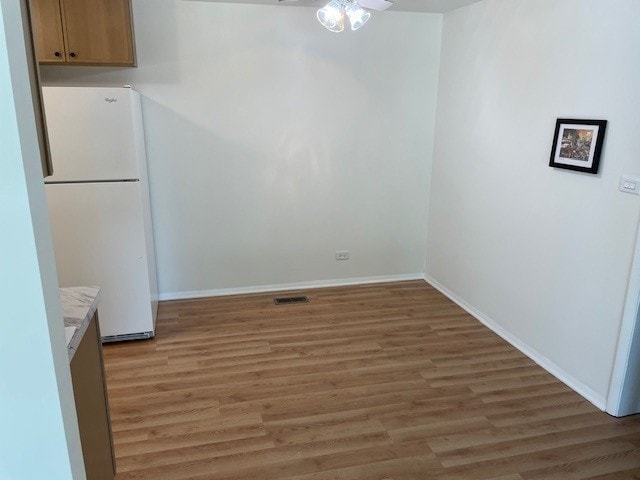 1040 Quanset Ct Unit 1804, Schaumburg, IL 60194 - unfurnished dining area with light wood-type flooring and a ceiling fan