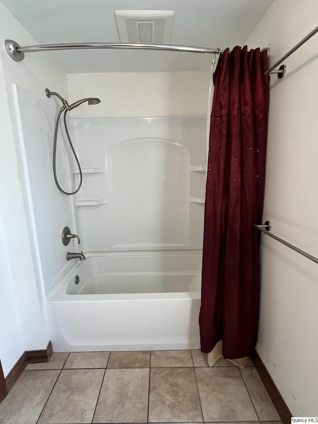 1550 N 2753rd Ln, Loraine, IL 62349 - bathroom with shower / bath combo with shower curtain and tile patterned floors