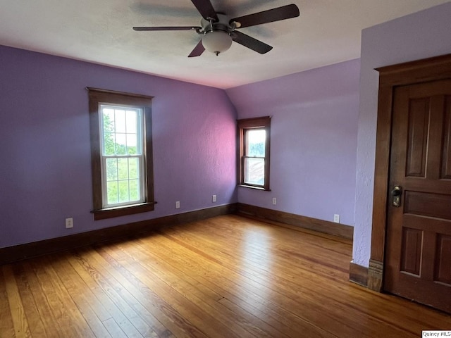 1550 N 2753rd Ln, Loraine, IL 62349 - spare room with ceiling fan, hardwood / wood-style flooring, and lofted ceiling