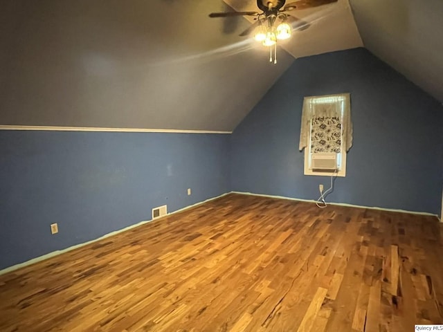 1550 N 2753rd Ln, Loraine, IL 62349 - bonus room featuring ceiling fan, wood finished floors, and lofted ceiling
