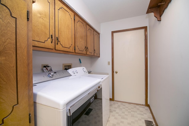 947 Winter Park Dr Unit 947, New Lenox, IL 60451 - washroom featuring cabinet space, light floors, and washer and clothes dryer