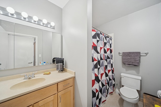 222 N Columbus Dr Unit 3702, Chicago, IL 60601 - bathroom featuring vanity, tile patterned flooring, and a shower with curtain
