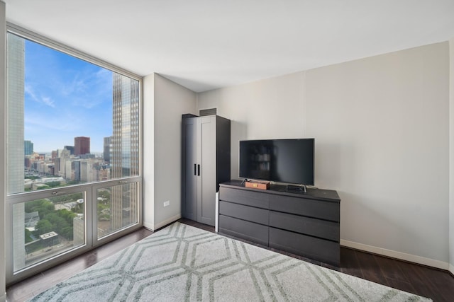 222 N Columbus Dr Unit 3702, Chicago, IL 60601 - unfurnished bedroom with floor to ceiling windows and wood finished floors