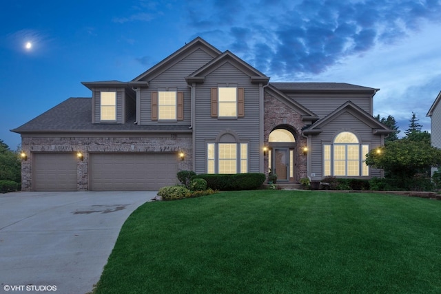 2701 Hamman Way, Aurora, IL 60502 - traditional-style house with driveway, a front lawn, and an attached garage