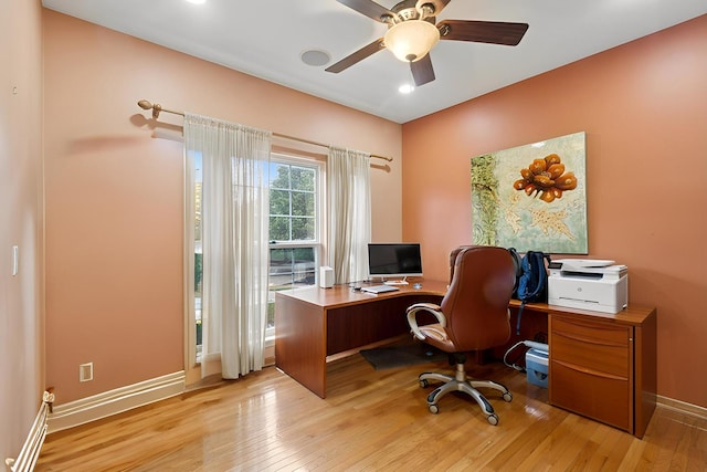 2701 Hamman Way, Aurora, IL 60502 - office area with wood finished floors and a ceiling fan
