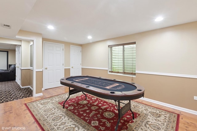 2701 Hamman Way, Aurora, IL 60502 - recreation room with wood finished floors and recessed lighting