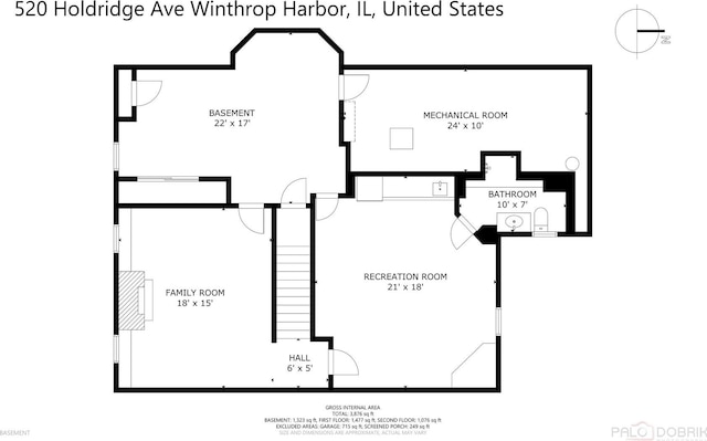 520 Holdridge Ave, Winthrop Harbor, IL 60096 - view of home floor plan