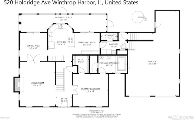 520 Holdridge Ave, Winthrop Harbor, IL 60096 - view of room layout