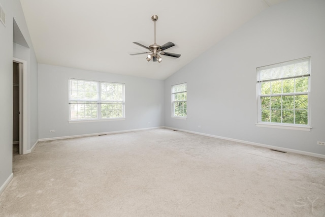 1114 Georgetown Way, Vernon Hills, IL 60061 - spare room with light colored carpet, ceiling fan, and high vaulted ceiling