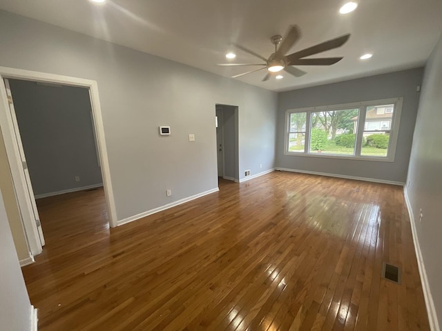 12200 S Lowe Ave, Chicago, IL 60628 - unfurnished room with ceiling fan, wood-type flooring, and recessed lighting