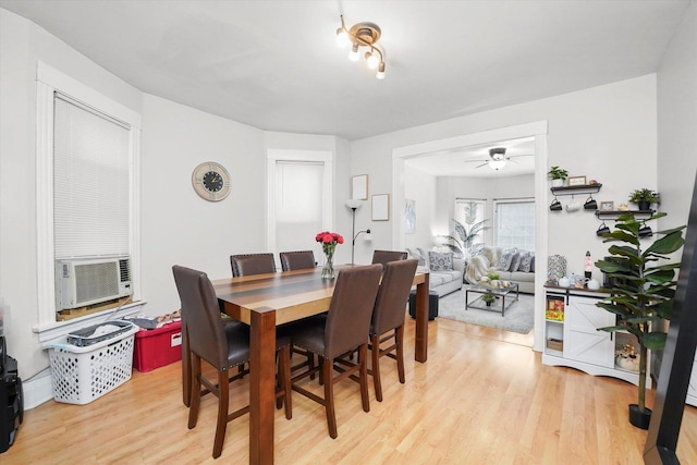 1637 N Keeler Ave, Chicago, IL 60639 - dining area with light wood-style floors and a ceiling fan